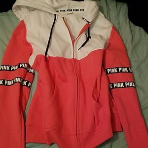 Vs pink zip up hoodie